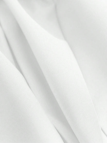 Women's High Waist Pleated Skirt, Versatile A-Line Skirt, Y2K Style Solid Color Casual Mini Skirt White Spring