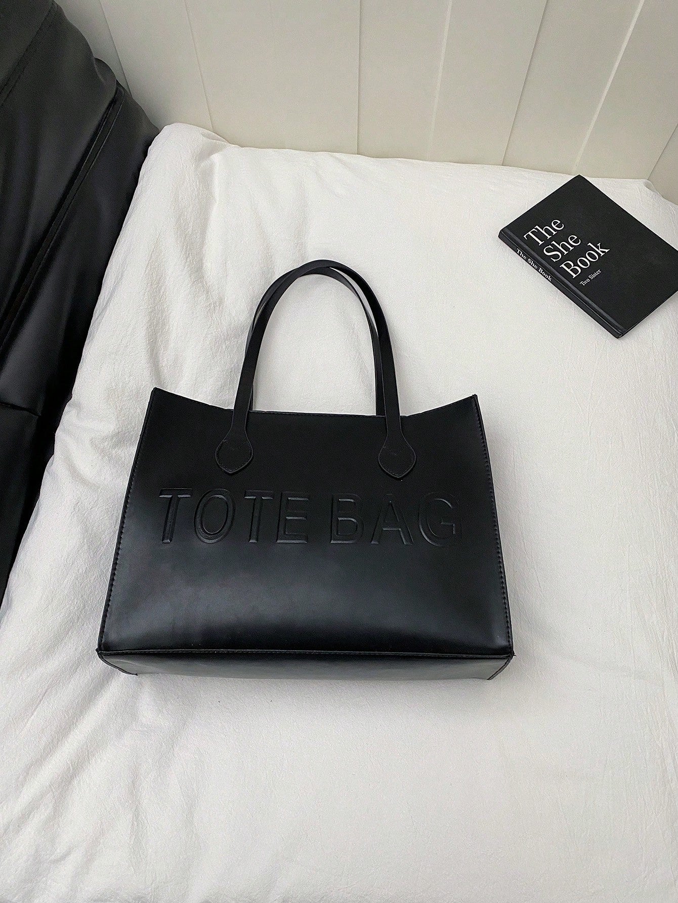 Women's Large Capacity Tote Bag, Faux Leather Material, Dual Shoulder Strap Design, Spacious For Commuting And Shopping,Business Professional Women