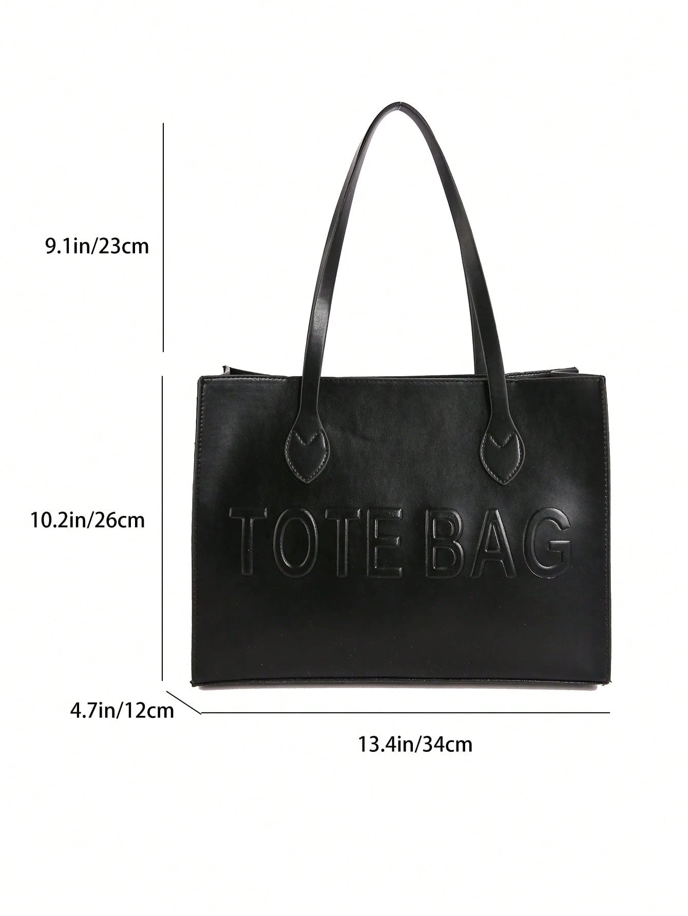 Women's Large Capacity Tote Bag, Faux Leather Material, Dual Shoulder Strap Design, Spacious For Commuting And Shopping,Business Professional Women
