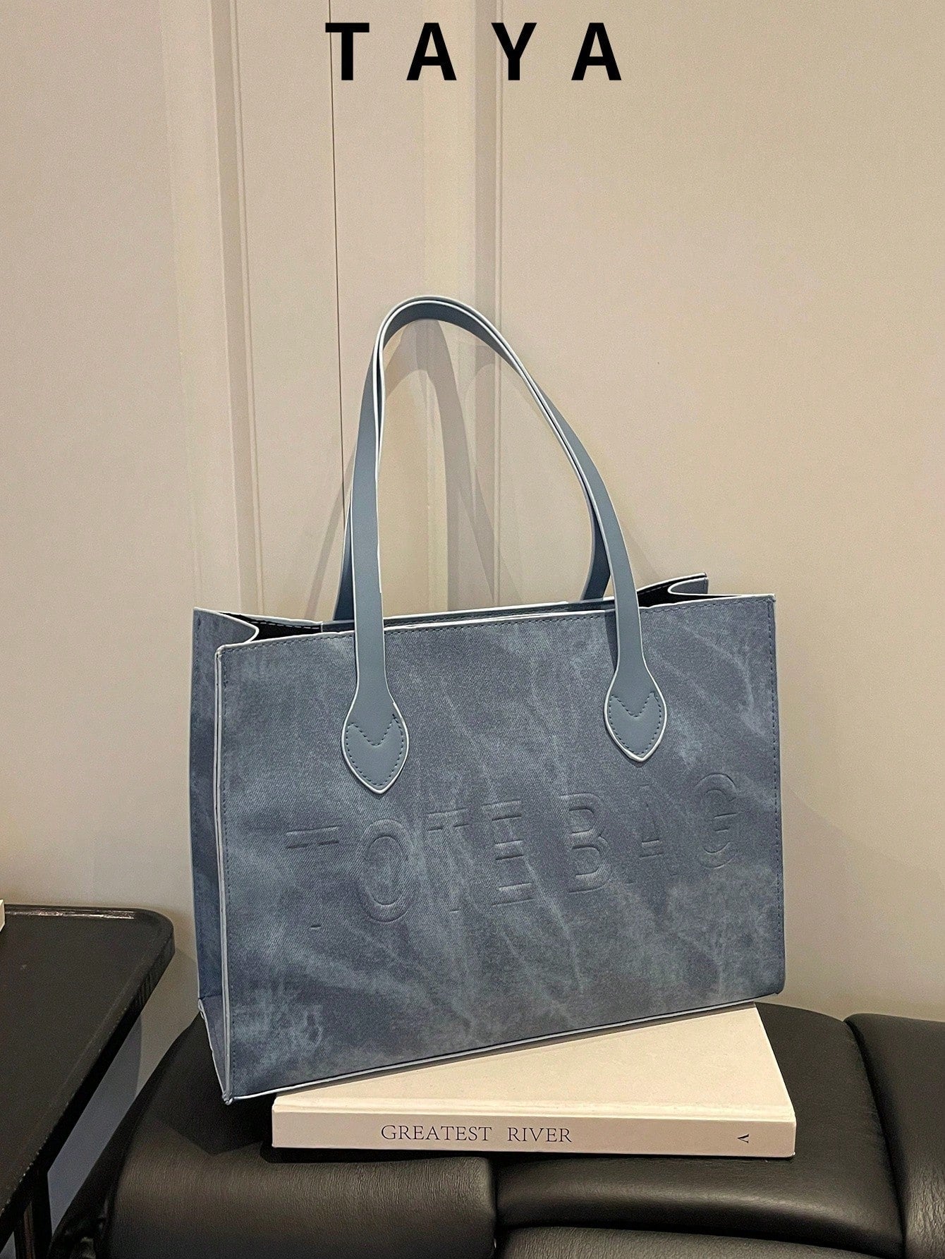 Women's Large Capacity Tote Bag, Faux Leather Material, Dual Shoulder Strap Design, Spacious For Commuting And Shopping,Business Professional Women