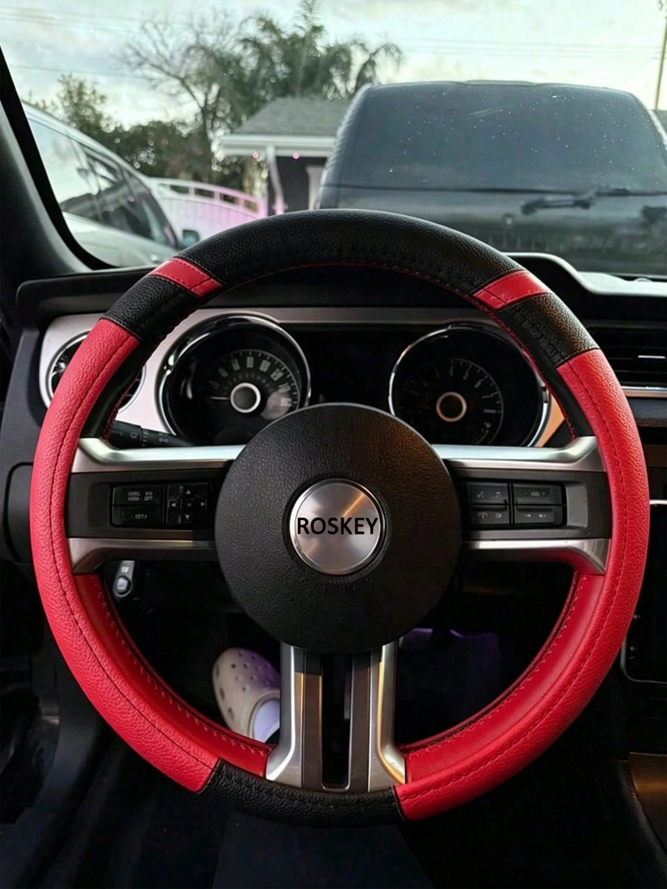 Women's Leather Splicing Car Steering Wheel Cover, Universal For All Seasons