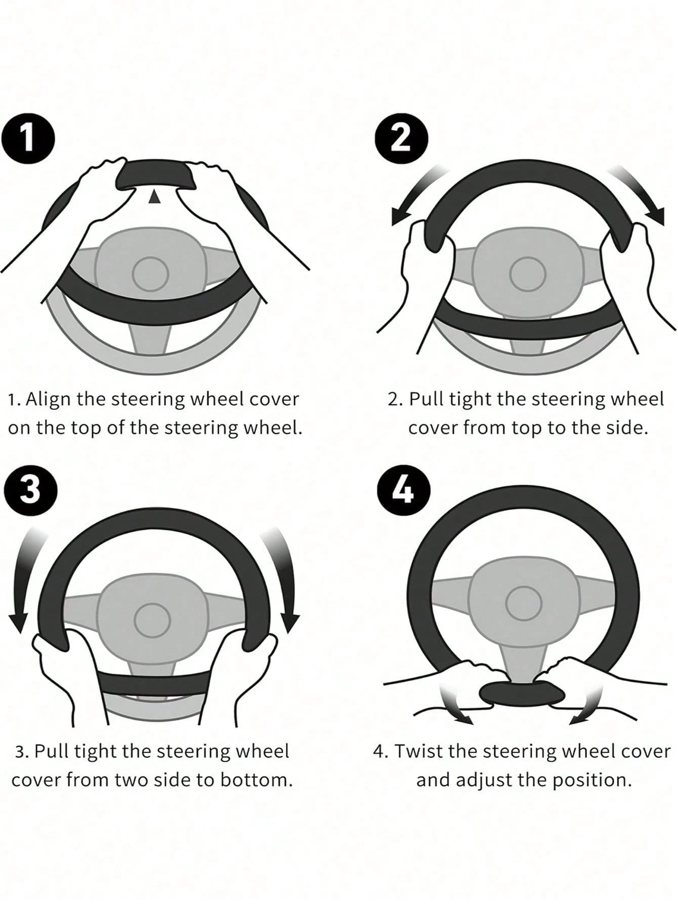 Women's Leather Splicing Car Steering Wheel Cover, Universal For All Seasons