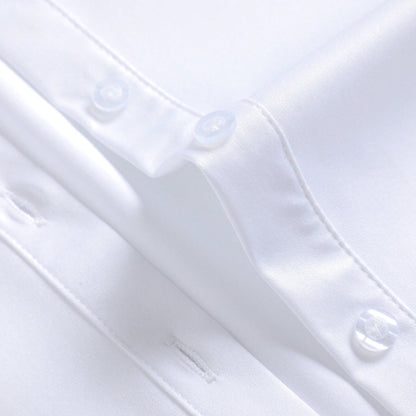 Women's Long Sleeve Wrinkle-Resistant Shirt, White, Professional Formal Workwear Blouse Spring