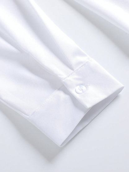 Women's Long Sleeve Wrinkle-Resistant Shirt, White, Professional Formal Workwear Blouse Spring