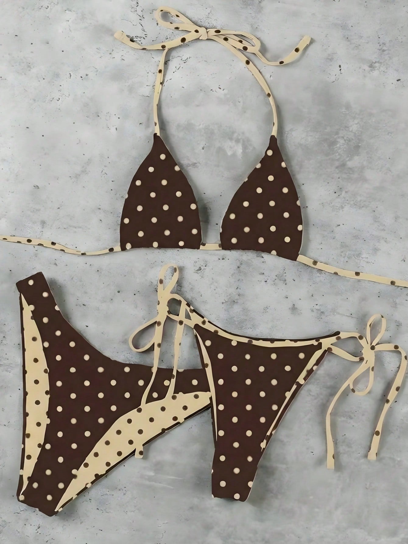 Women's Pink & Purple Polka Dot Bikini Set, Elegant Sexy Casual Swimwear Suitable For Spring/Summer Beach, Holiday, Party Vacation