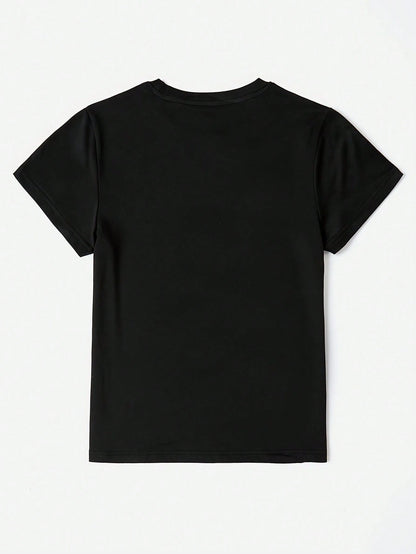 Women'S Plus Size "Paw & Order" Graphic T-Shirt- Funny Dog Lover Crew Neck Casual Top, Black With White Lettering