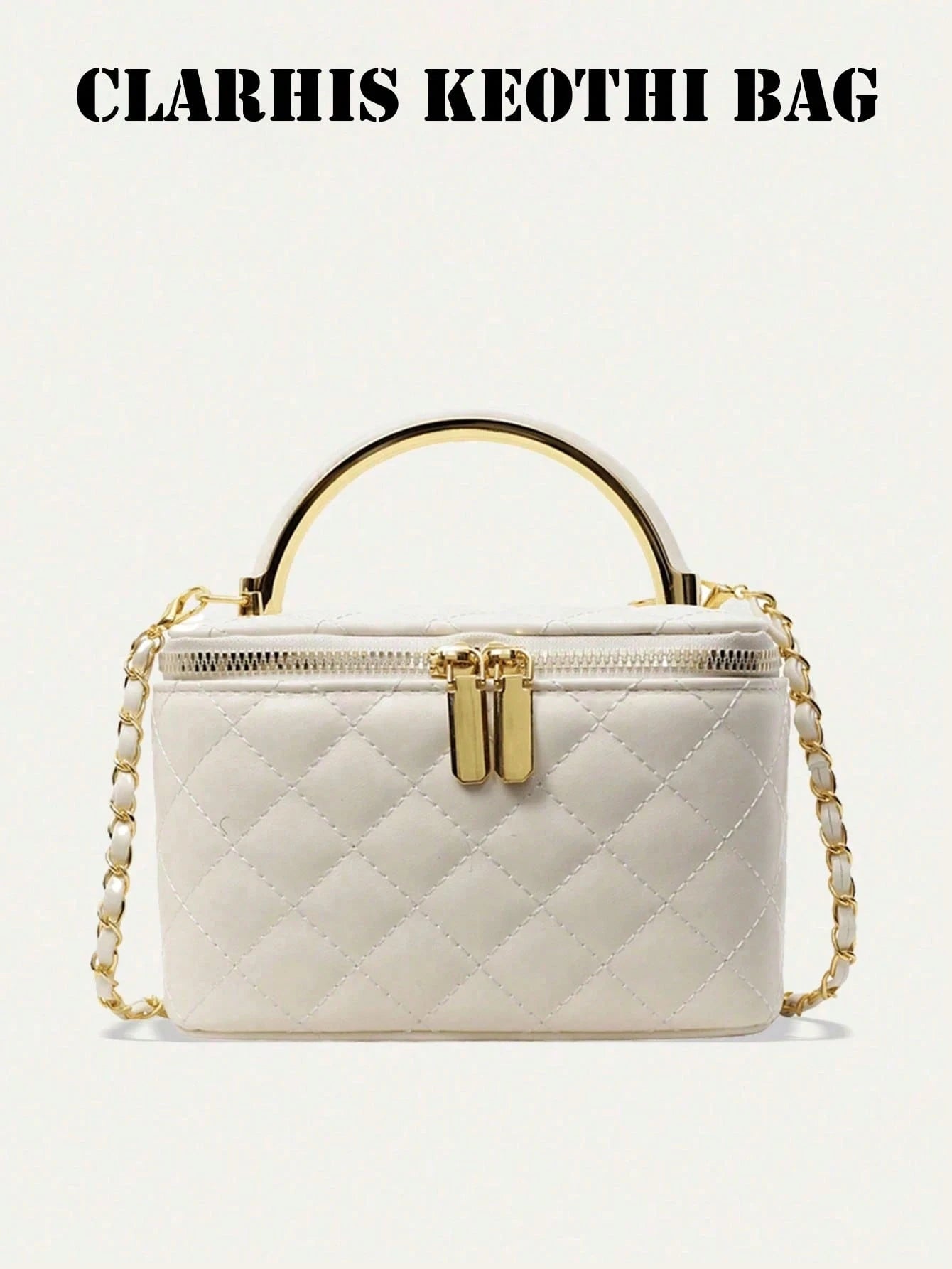 Women's Quilted Handbag, Diamond Stitch Design With Gold Zipper Detail, Fashion Mini Bag, Suitable For Party, Shopping, Dating And Daily Wear