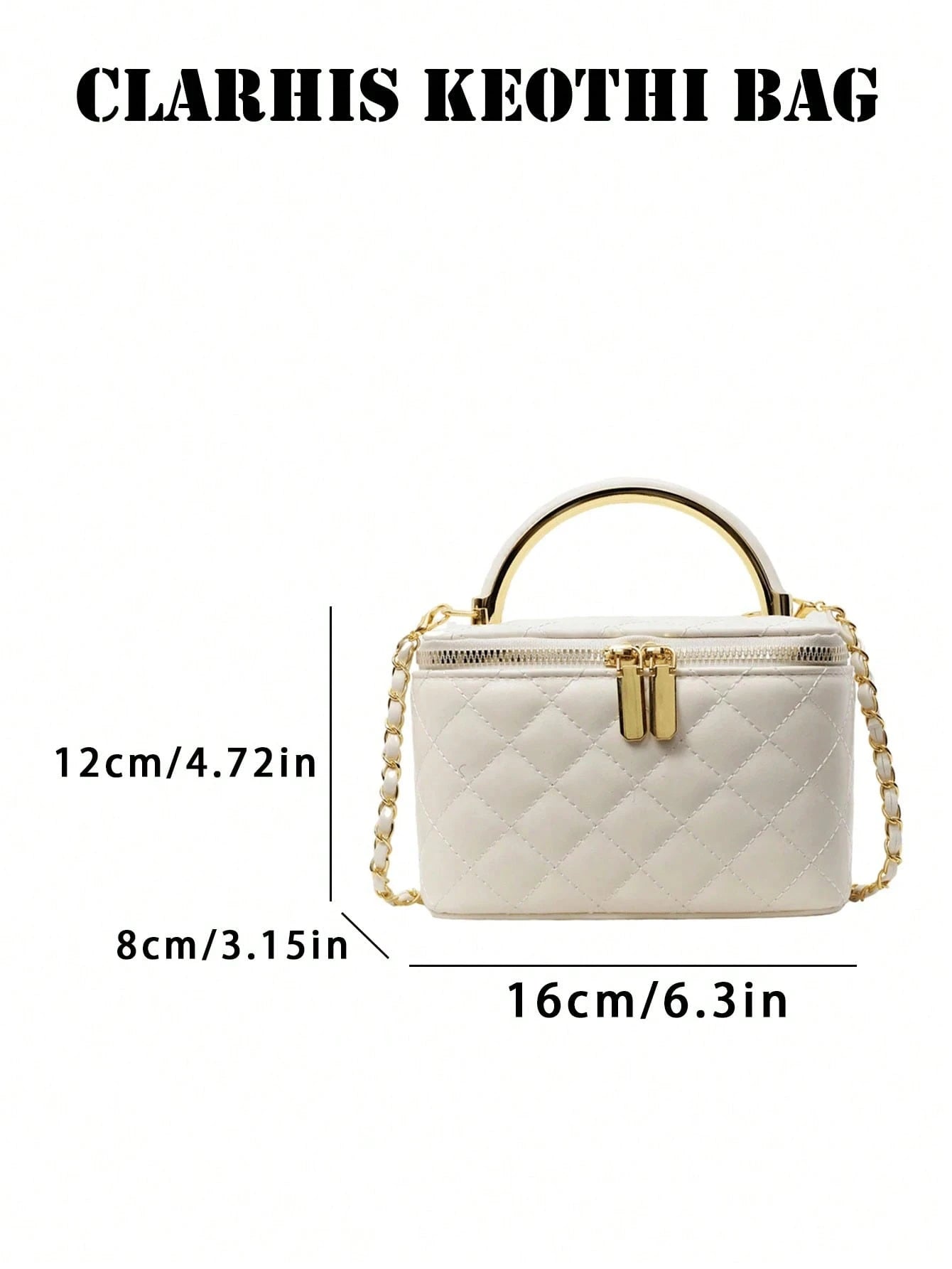 Women's Quilted Handbag, Diamond Stitch Design With Gold Zipper Detail, Fashion Mini Bag, Suitable For Party, Shopping, Dating And Daily Wear