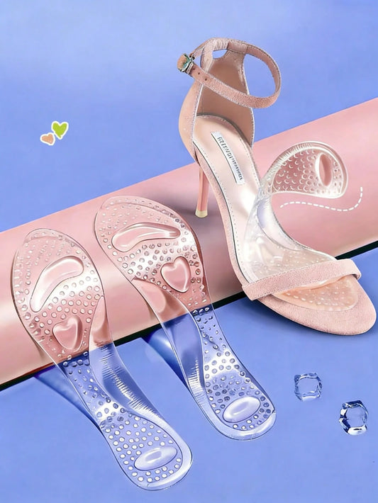 Women's Silicone High Heel Insoles, Anti-Slip, Suitable For Women's High Heels And Men's Sneakers, Applicable For Summer, Back To School, Boots And Other Occasions, Suitable For Outdoor, Sports, Trave