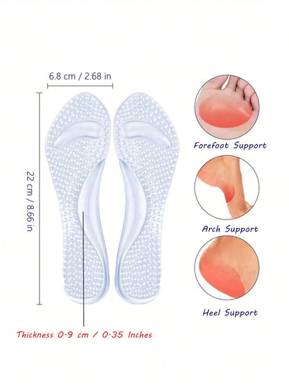 Women's Silicone High Heel Insoles, Anti-Slip, Suitable For Women's High Heels And Men's Sneakers, Applicable For Summer, Back To School, Boots And Other Occasions, Suitable For Outdoor, Sports, Trave