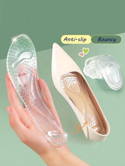 Women's Silicone High Heel Insoles, Anti-Slip, Suitable For Women's High Heels And Men's Sneakers, Applicable For Summer, Back To School, Boots And Other Occasions, Suitable For Outdoor, Sports, Trave