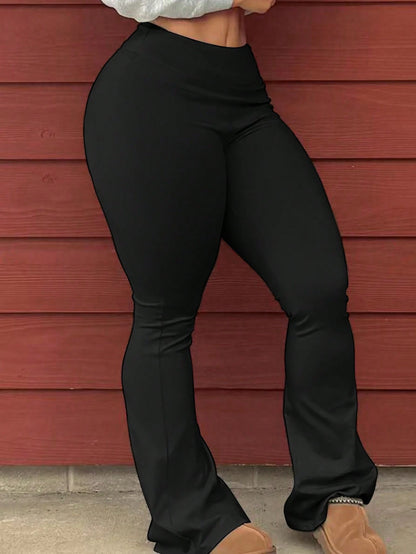 Women's Solid Color Casual Versatile Daily Wear Flare Pants