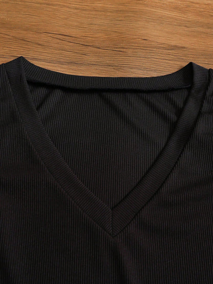 Women's Solid Color Elegant Casual Knit Fabric Split Bodycon Dress, Suitable For Vacation, Wedding, Birthday Party, Date, Spring/Summer Black