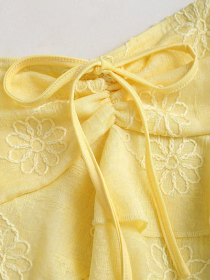 Women's Solid Color Tie Ruched Sexy Backless Casual Knit Tube Top Summer Fashion Autumn Vacation Wear,For Summer Chic Looks, Festival Outfits Women