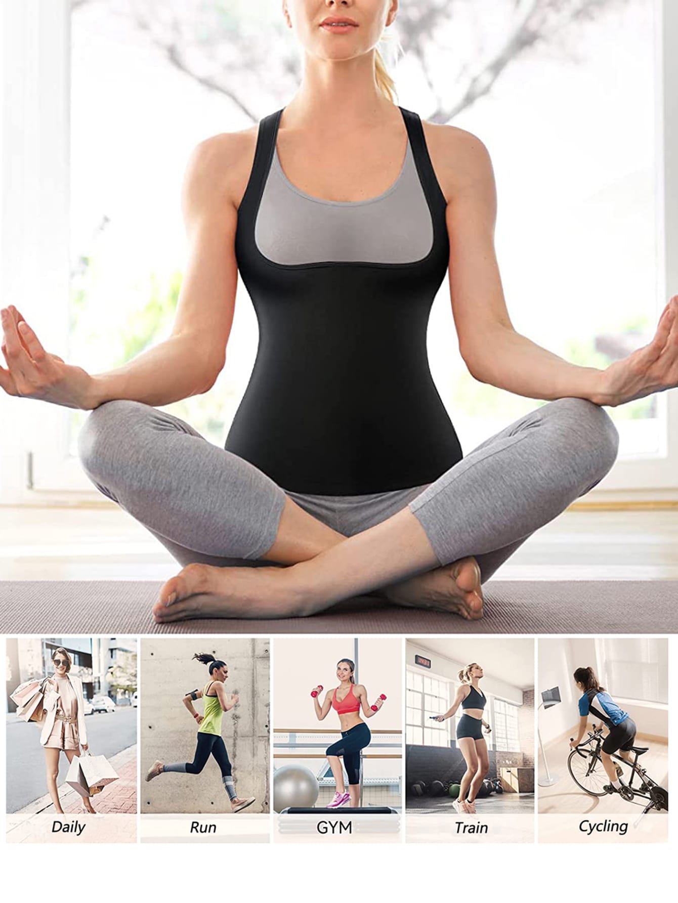 Women's Sports Outdoor Sweat Vest Sauna Suit Body Shaping Waist Belt Fitness Accessory