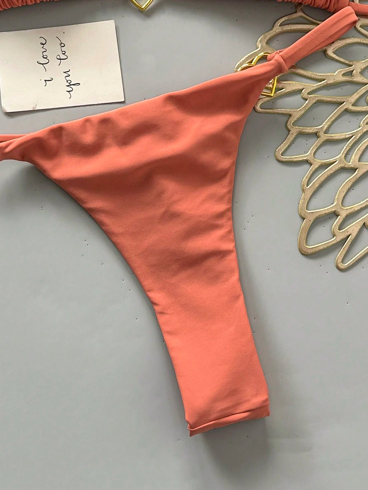 Women's Summer Beach Solid Color Halter Tie Casual Bikini And Triangle Panty Swimwear Set Vacation