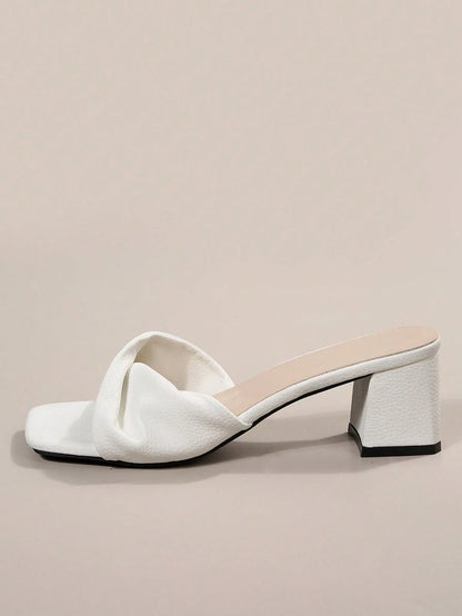 Women's Summer New Fashion Stilettos Sandals, Anti-Slip Elegant French Style High Heels, Chunky Heels, Suitable For Dates, Gatherings, Commuting