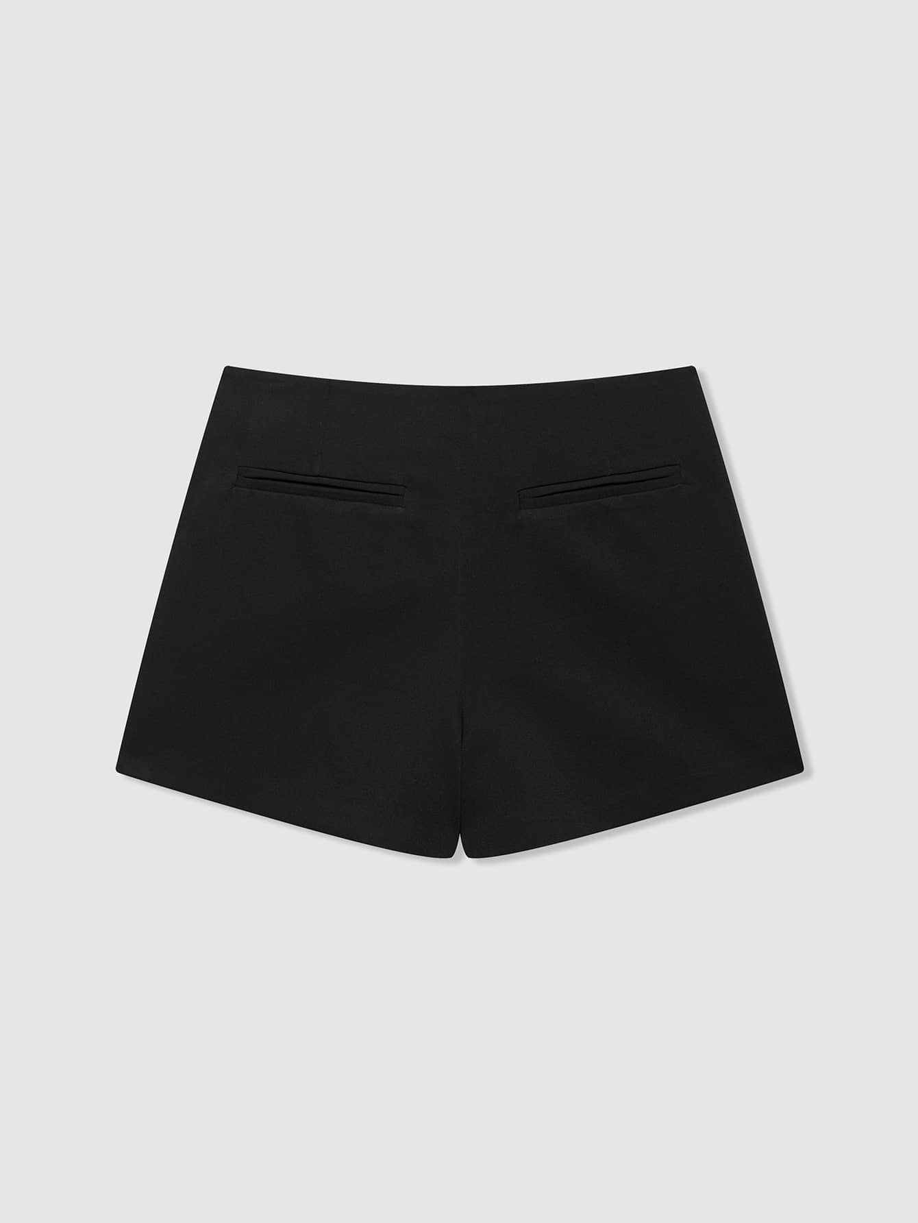 Women's Summer Solid Color Asymmetrical Hem Zipper Skorts Black, Everyday Wear