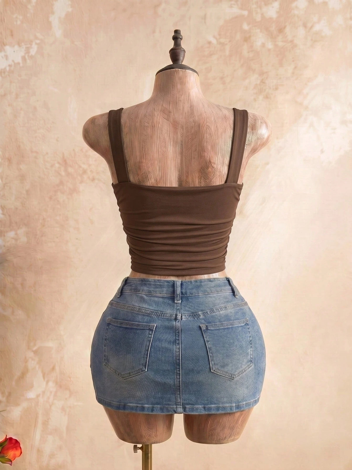 Women's Summer Solid Color Slim Fit Cropped Cami Top