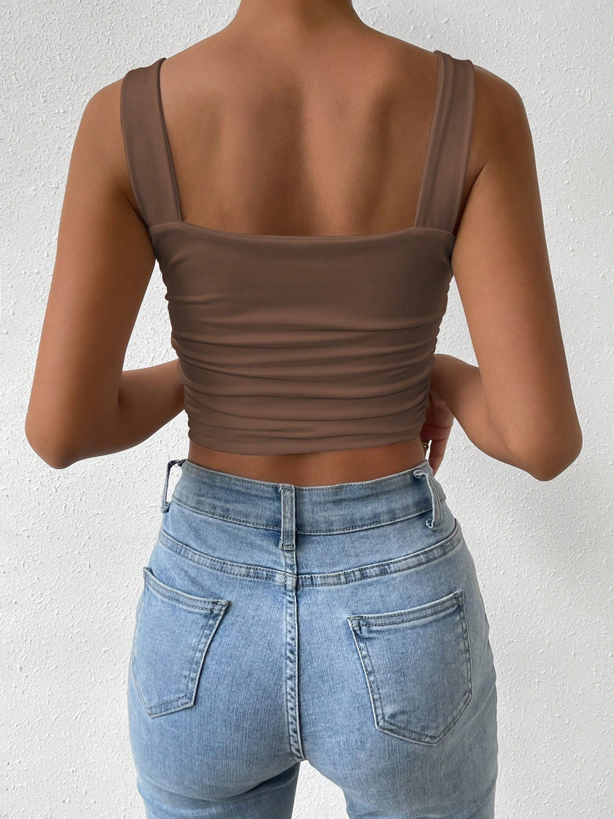 Women's Summer Solid Color Slim Fit Cropped Cami Top