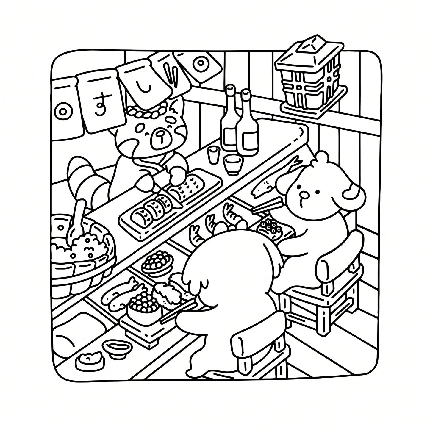 Wonderful Places: Cozy Travel Coloring Book- 40 Pages, 205gsm Thick Opaque Paper| Imaginative Global Destination Scenes (Cute Puppies And Bears Skateboarding Around Iconic Landmarks)| Bold Outlines