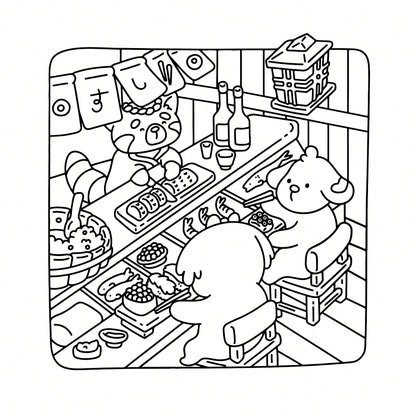 Wonderful Places: Cozy Travel Coloring Book- 40 Pages, 205gsm Thick Opaque Paper| Imaginative Global Destination Scenes (Cute Puppies And Bears Skateboarding Around Iconic Landmarks)| Bold Outlines