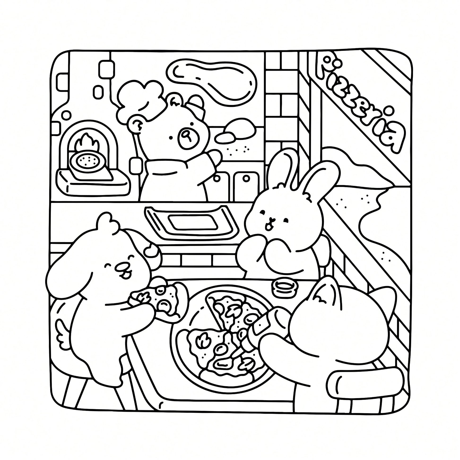 Wonderful Places: Cozy Travel Coloring Book- 40 Pages, 205gsm Thick Opaque Paper| Imaginative Global Destination Scenes (Cute Puppies And Bears Skateboarding Around Iconic Landmarks)| Bold Outlines