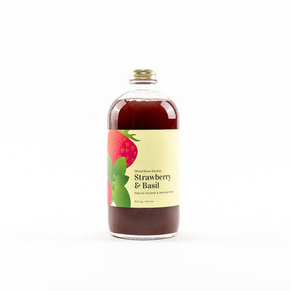 Wood Stove Kitchen - Strawberry & Basil Cocktail and Mocktail Mixer, 16 fl oz