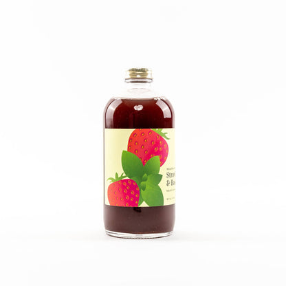 Wood Stove Kitchen - Strawberry & Basil Cocktail and Mocktail Mixer, 16 fl oz