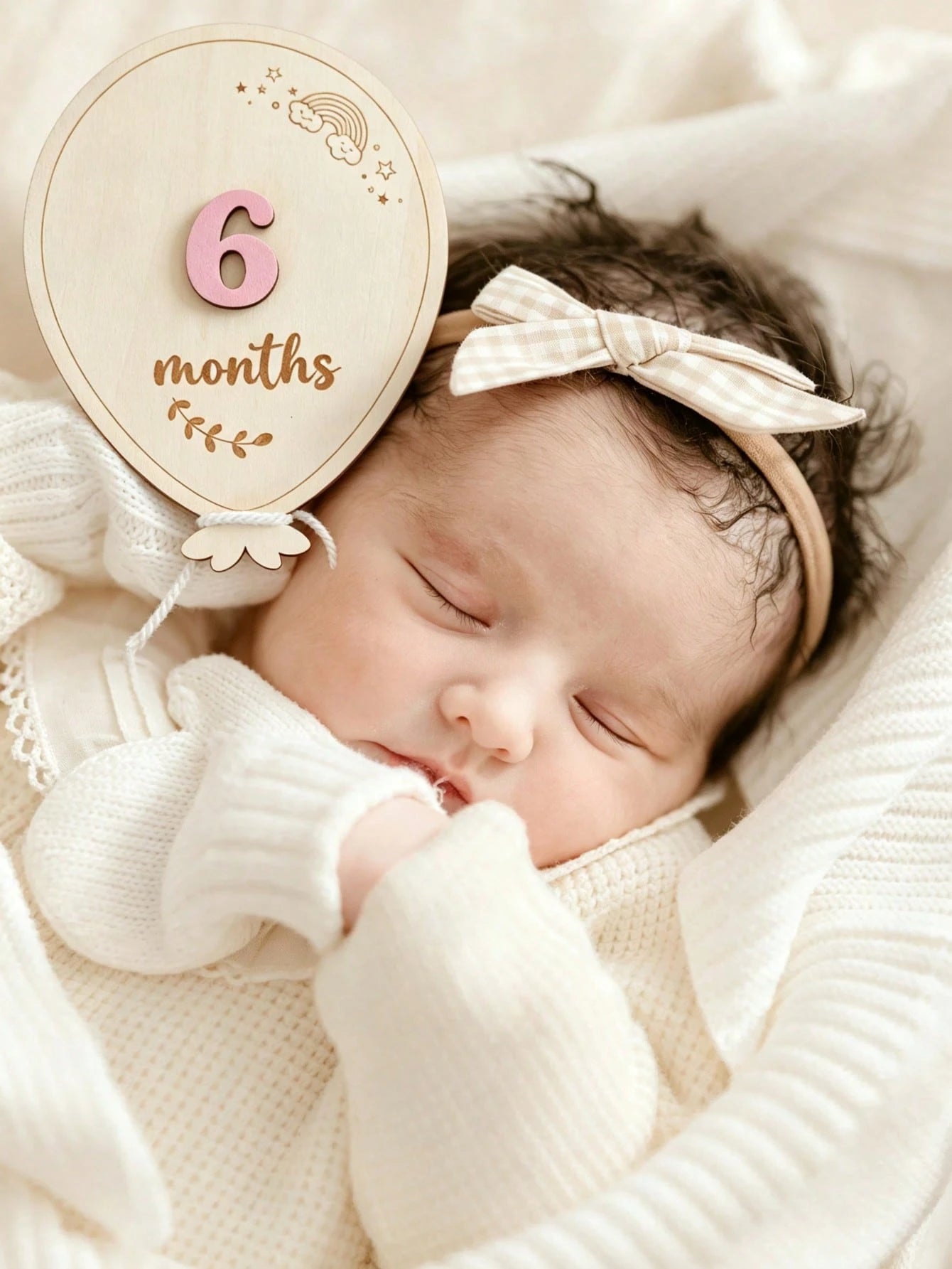 Wooden Balloon Milestone Sign Set, Interchangeable Milestone Card Set, Double-Sided Baby Milestone Birth Announcement Board, Newborn 1-12 Months Photo Props, Boy Girl Balloon Milestone Sign, Number Mo