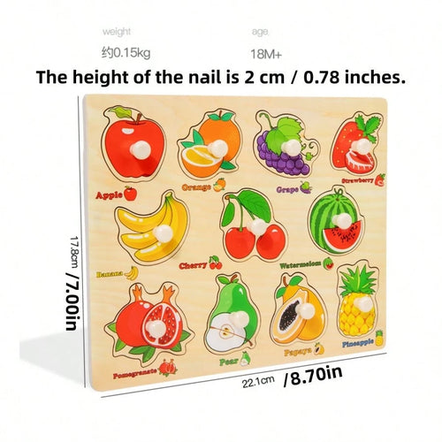 Wooden Puzzle Montessori Early Learning Educational Toy, Matching Pairing Board For Kids