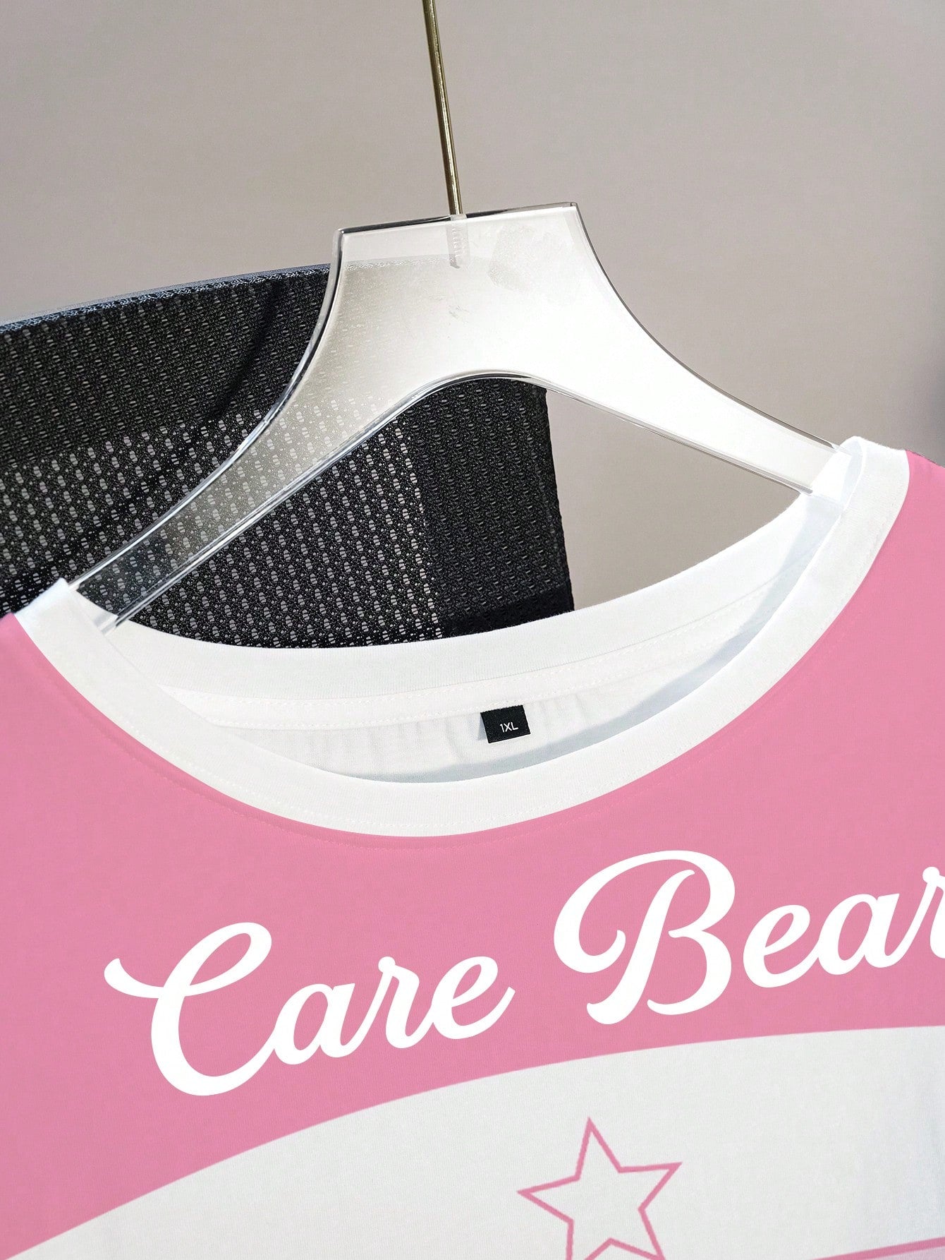 X Care Bears Plus Size Women's Digital Bear Print Contrast Color Round Neck Short Sleeve T-Shirt