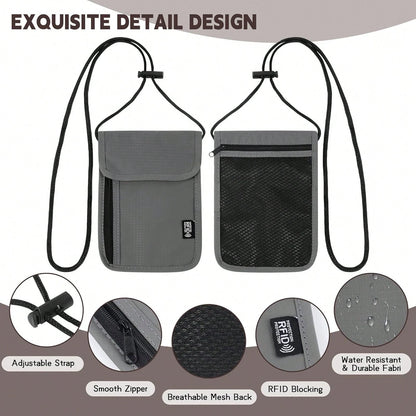 XAXRE Travel Neck Wallet (5.5 Inches Long X 7.9 Inches Wide), RFID Anti-Theft Passport Holder (Crossbody/Neck), Adjustable Strap Length (21.3 Inches), Secure And Lightweight Passport Travel Wallet, Me