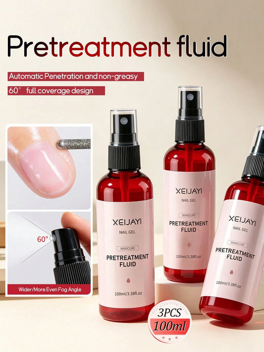 XEIJAYI 3 Bottles 100ml Nail Care Liquid, Cuticle Softener, Nourishing Oil, Manicure & Pedicure Tool