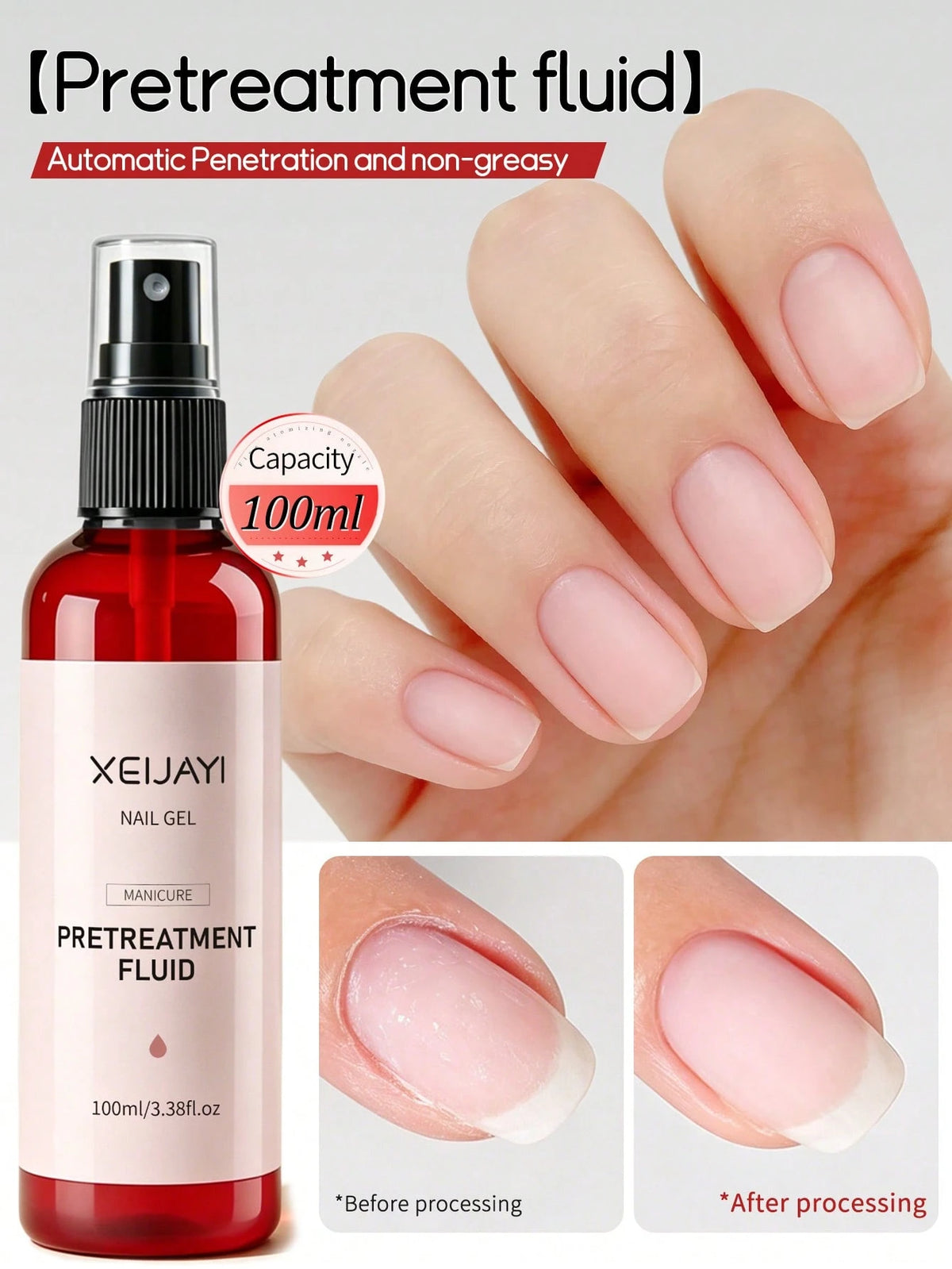 XEIJAYI 3 Bottles 100ml Nail Care Liquid, Cuticle Softener, Nourishing Oil, Manicure & Pedicure Tool