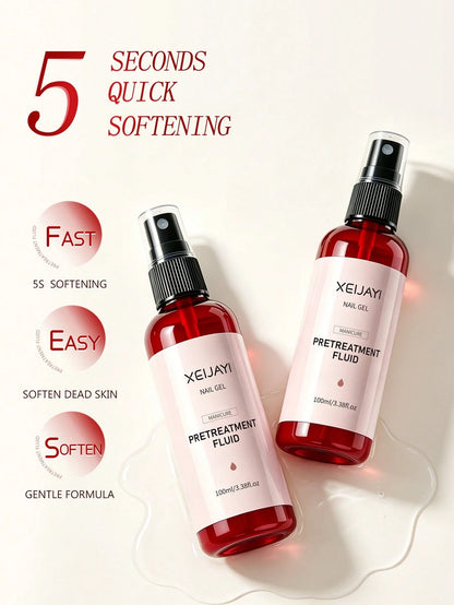 XEIJAYI 3 Bottles 100ml Nail Care Liquid, Cuticle Softener, Nourishing Oil, Manicure & Pedicure Tool