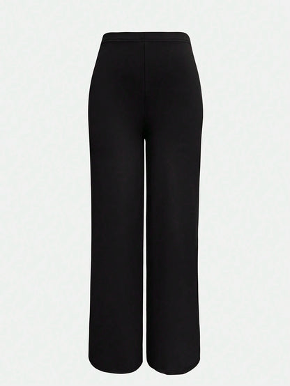 XLLAIS Women's Fashion High Waist Straight Leg Pants Casual Spring, Work To Weekend