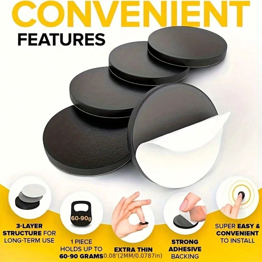 YITAPE Easy-Peel Round Magnetic Tape With Adhesive Backing, 20pcs Adhesive Round Magnetic Tape (Diameter 0.8" X 0.08"), Multi-Purpose Magnetic Dots, Suitable For Art Projects And Photos, Easy-Tear 0.8