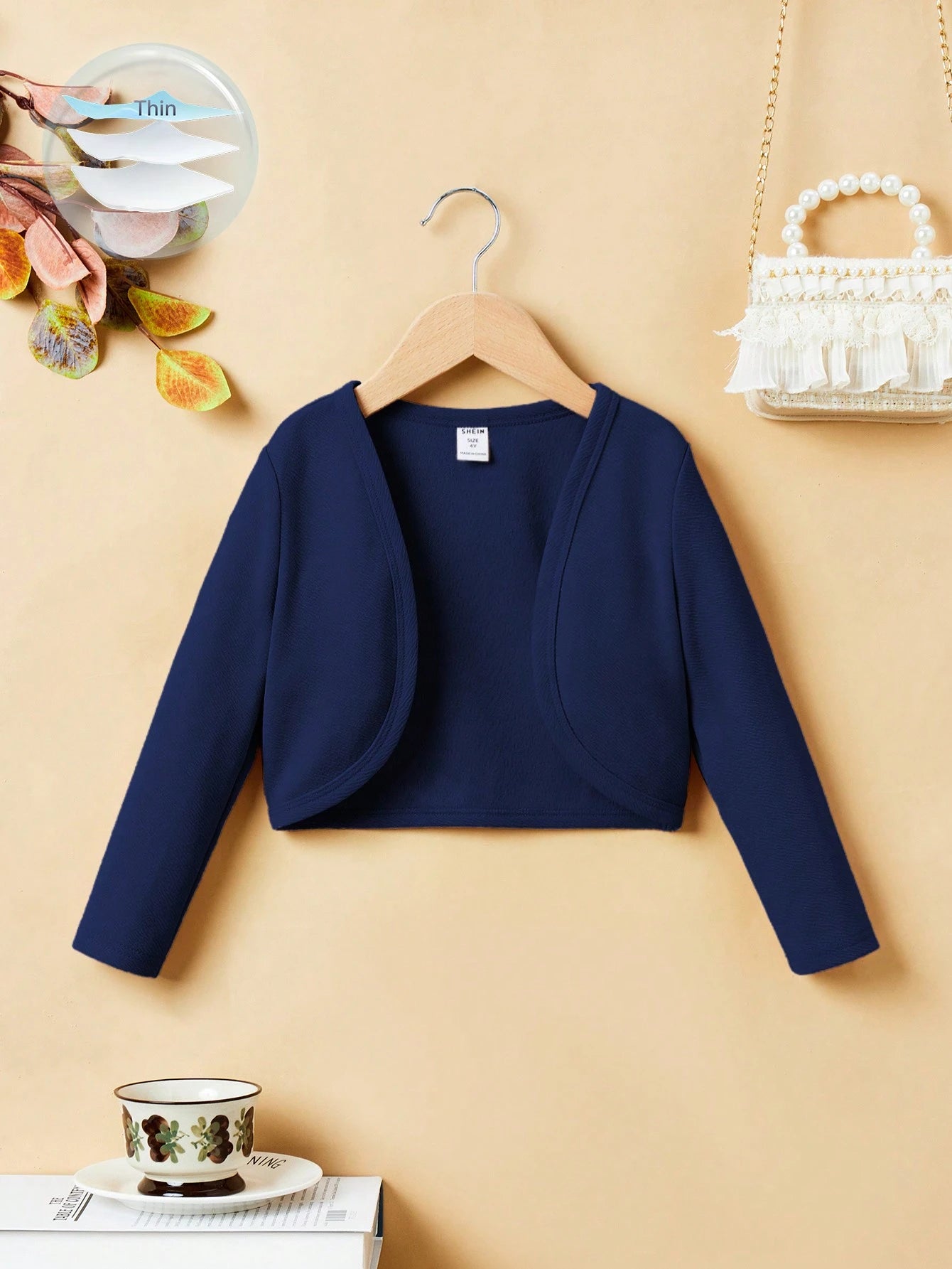 Young Girl Casual Cute Solid Color Knit Cardigan,In Fall/Winter