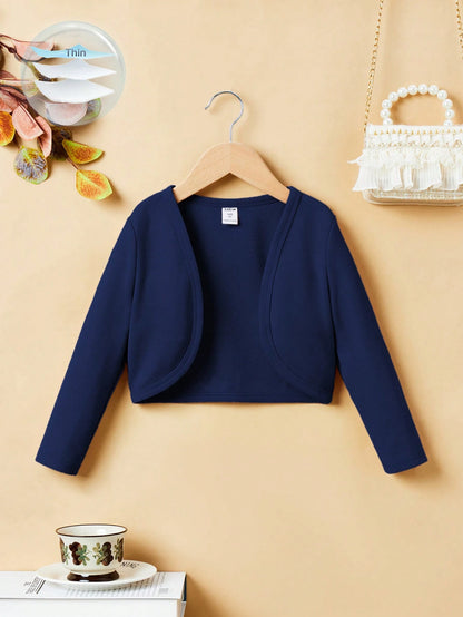 Young Girl Casual Cute Solid Color Knit Cardigan,In Fall/Winter