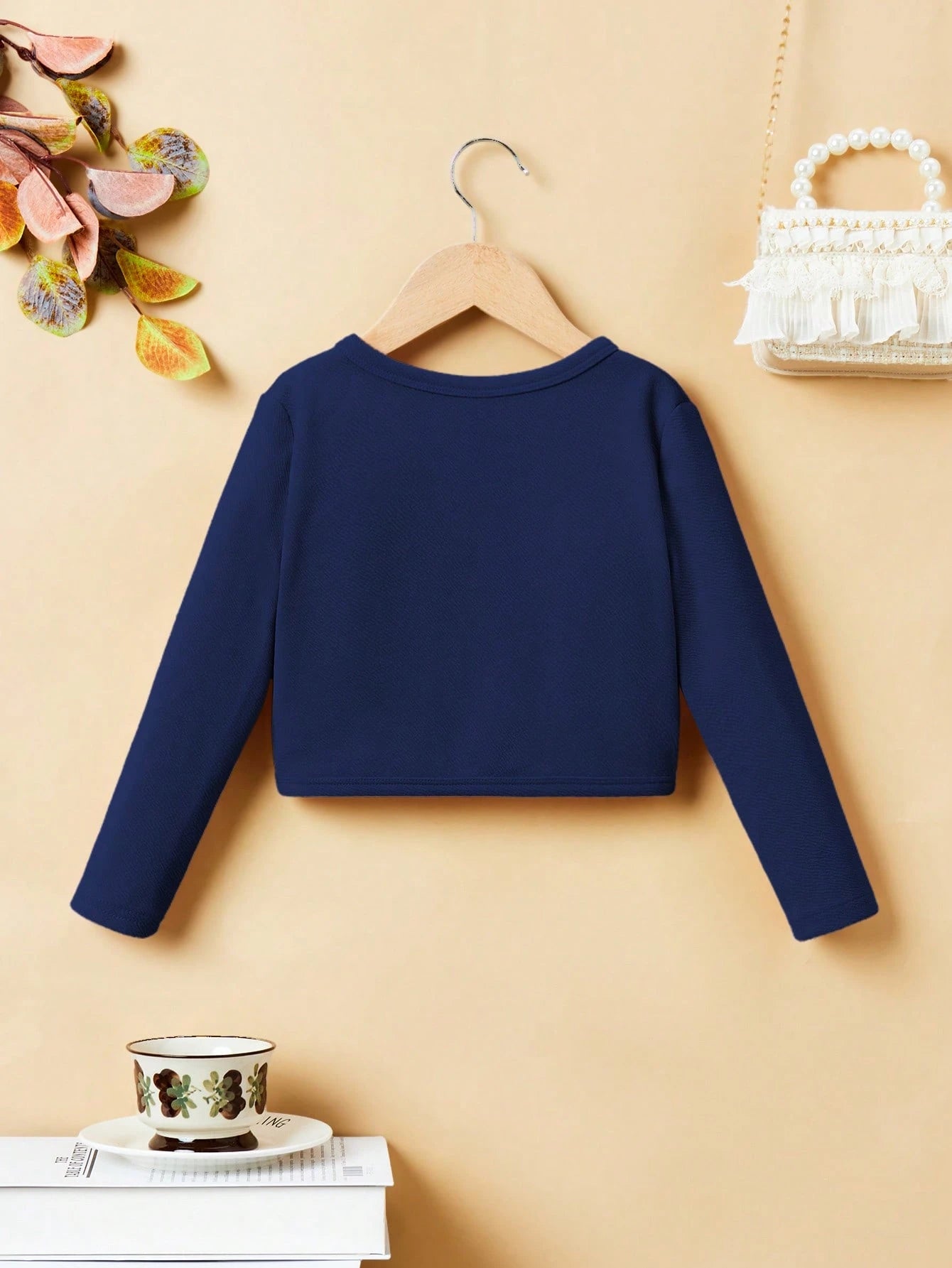 Young Girl Casual Cute Solid Color Knit Cardigan,In Fall/Winter