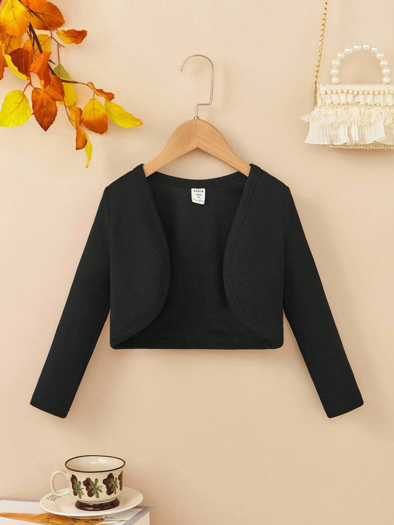 Young Girl Casual Cute Solid Color Knit Cardigan,In Fall/Winter