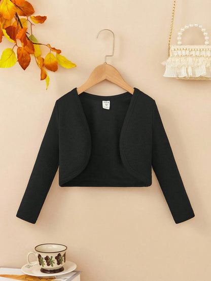 Young Girl Casual Cute Solid Color Knit Cardigan,In Fall/Winter