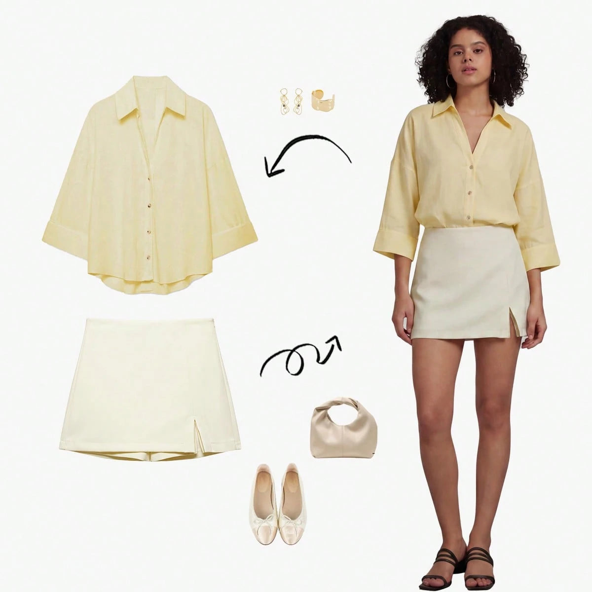 YROOE Fashion Casual Versatile Women's Blouse, Minimalist/Business Casual/Daily Commute/Elegant, Lightweight Loose Collar Long Sleeve Shirt- Light Yellow Summer, Work To Weekend