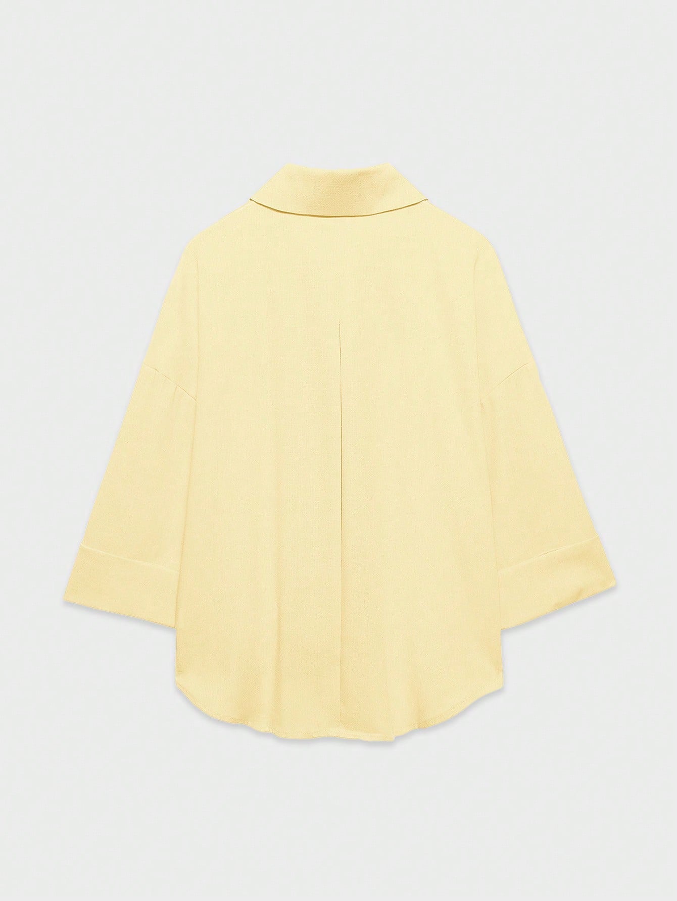 YROOE Fashion Casual Versatile Women's Blouse, Minimalist/Business Casual/Daily Commute/Elegant, Lightweight Loose Collar Long Sleeve Shirt- Light Yellow Summer, Work To Weekend