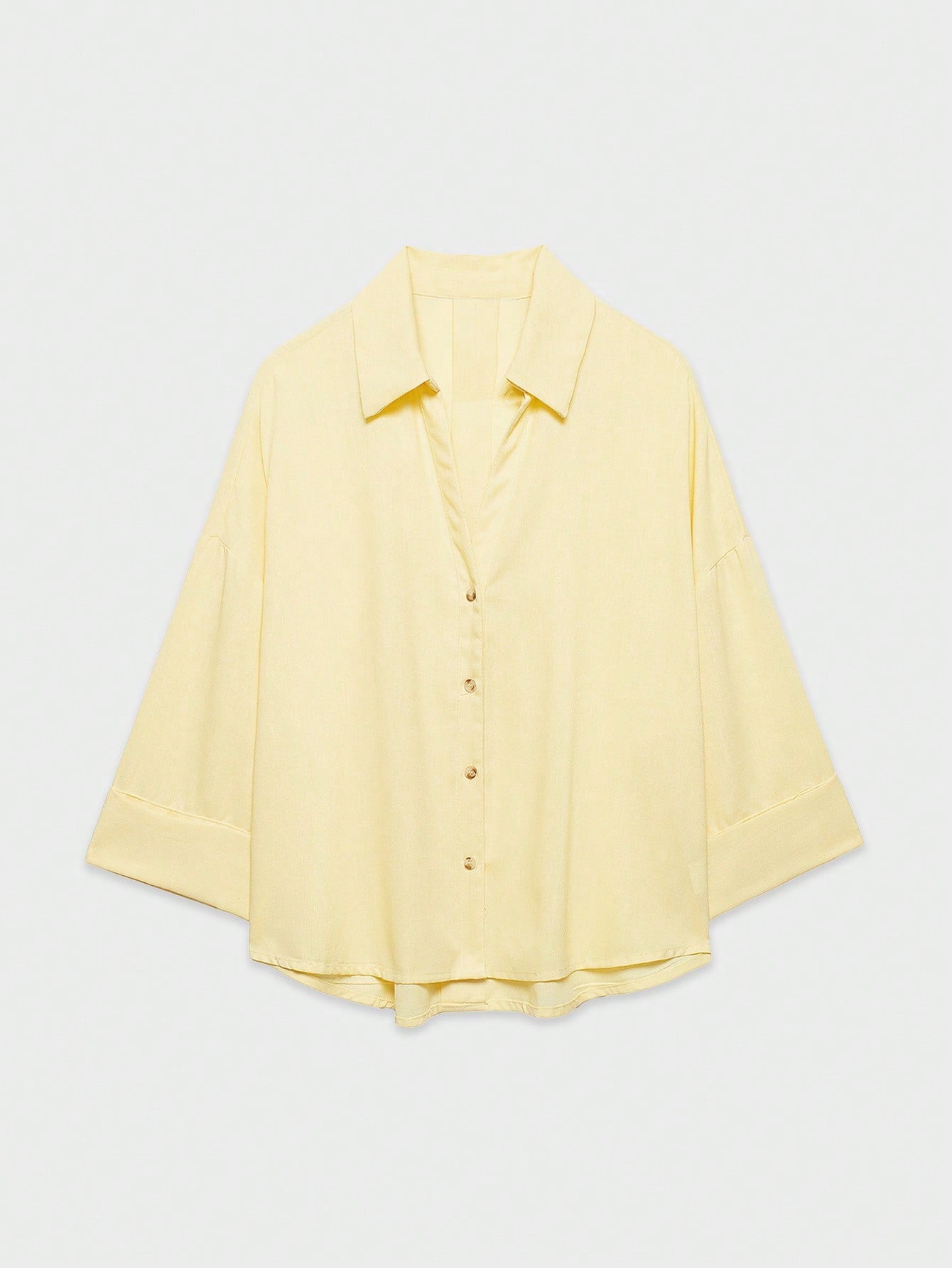 YROOE Fashion Casual Versatile Women's Blouse, Minimalist/Business Casual/Daily Commute/Elegant, Lightweight Loose Collar Long Sleeve Shirt- Light Yellow Summer, Work To Weekend