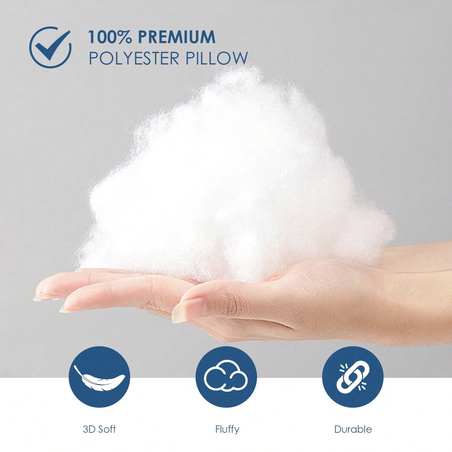 YUNDO Label White Pillow Core, Sofa Cushion, Bed Cushion, Patio Cushion, 18*18 Inches, High Filling Capacity, Machine Washable, Dryable, Reusable, Ultra-Fine Fabric, Brushed Fabric, Soft And Clean, E