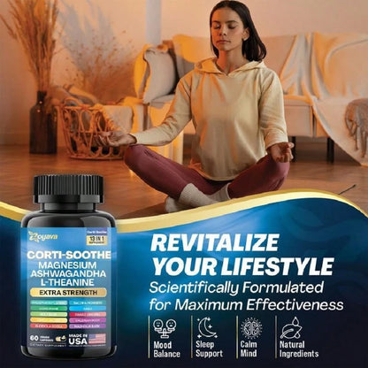 Zoyava Soothe-Smooth Bundle,Soothe & Smooth Bundle Multivitamin Combo, Cortisol Support Myo-Inositol Multivitamin Combo With Magnesium Glycinate, Ashwagandha, L-Theanine & Herbal Blend- D Vitamins Su