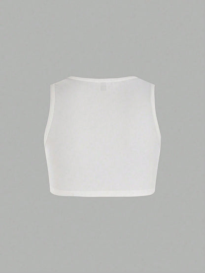Zyxie Women's Solid Color Ribbed Twist Design Sexy Tank Top For Summer